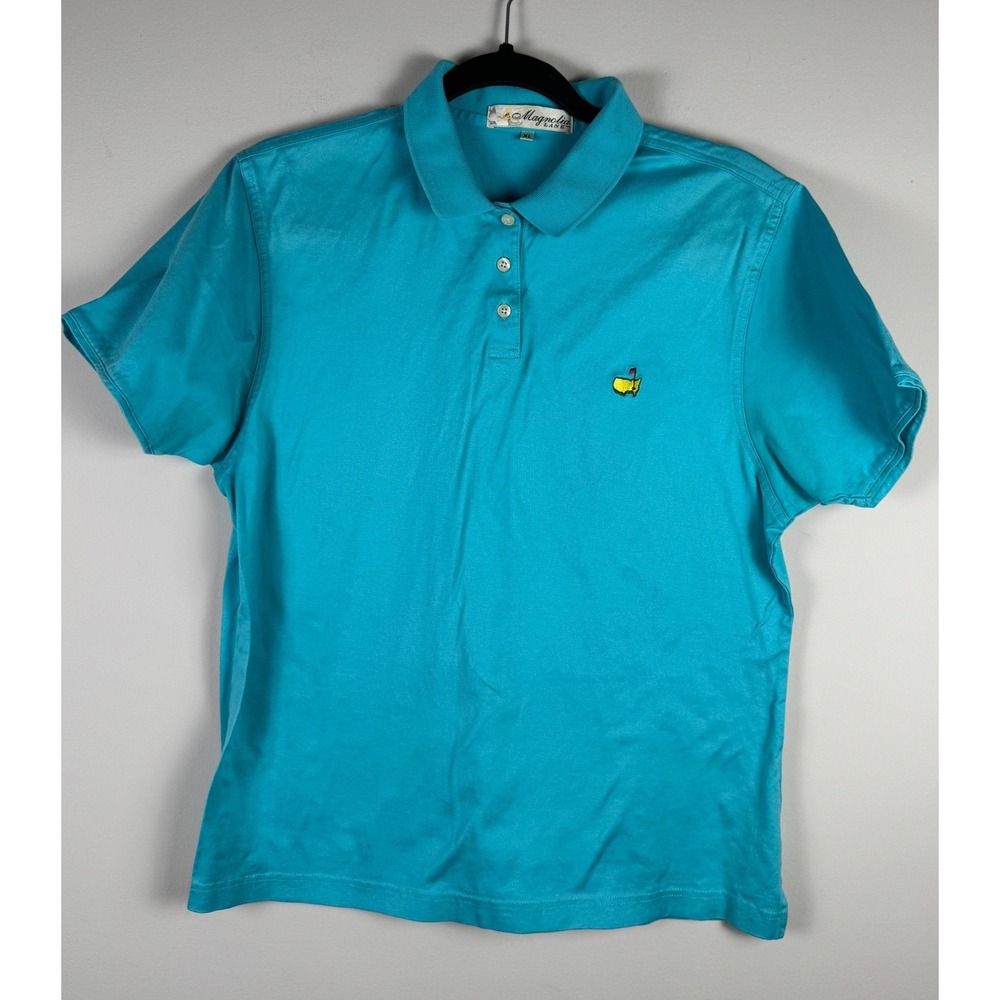 Magnolia Lane Masters Tournament Golf Polo Shirt Turquoise Blue Womens XL
